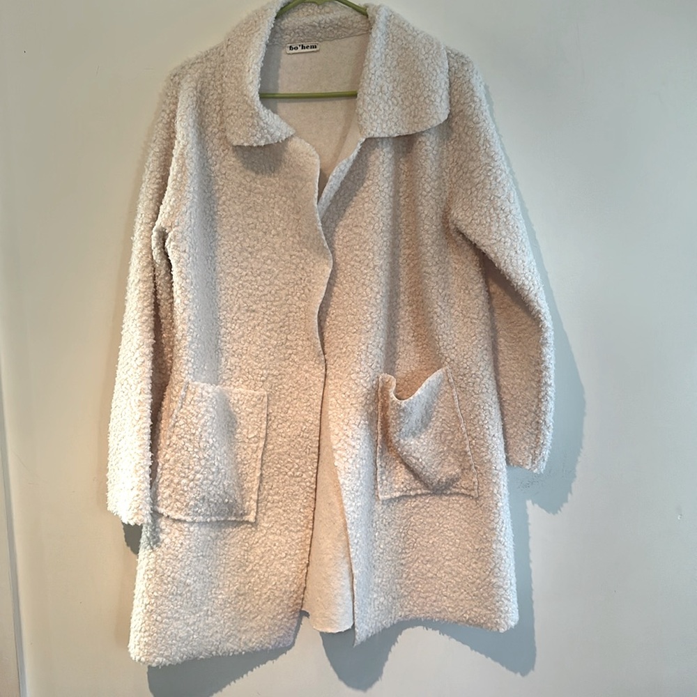 Sherpa Style Coat with Pockets